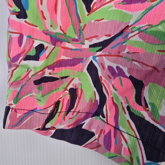 Lilly Pulitzer Print Callahan Shorts Navy Pink Green Tropical Size 10 Cotton - Picture 4 of 10